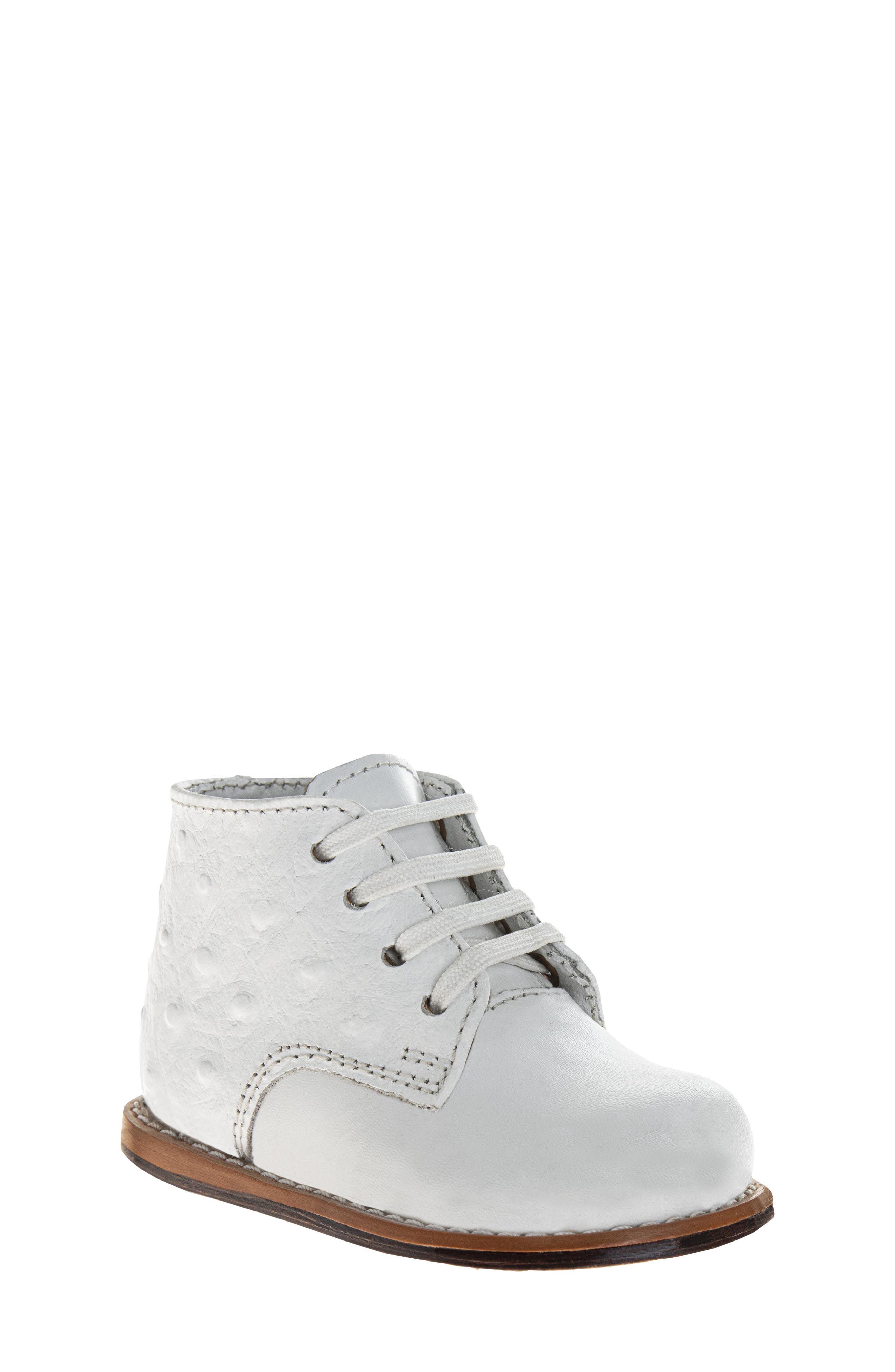 Kids' Ostrich Print High Top Bootie, Main, color, WHITE OSTRICH
