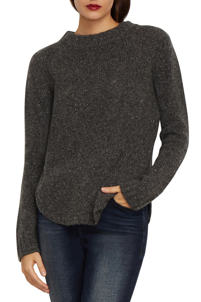 Austyn Curved Hem Cashmere Sweater, Main, color, SMOKE PLUM