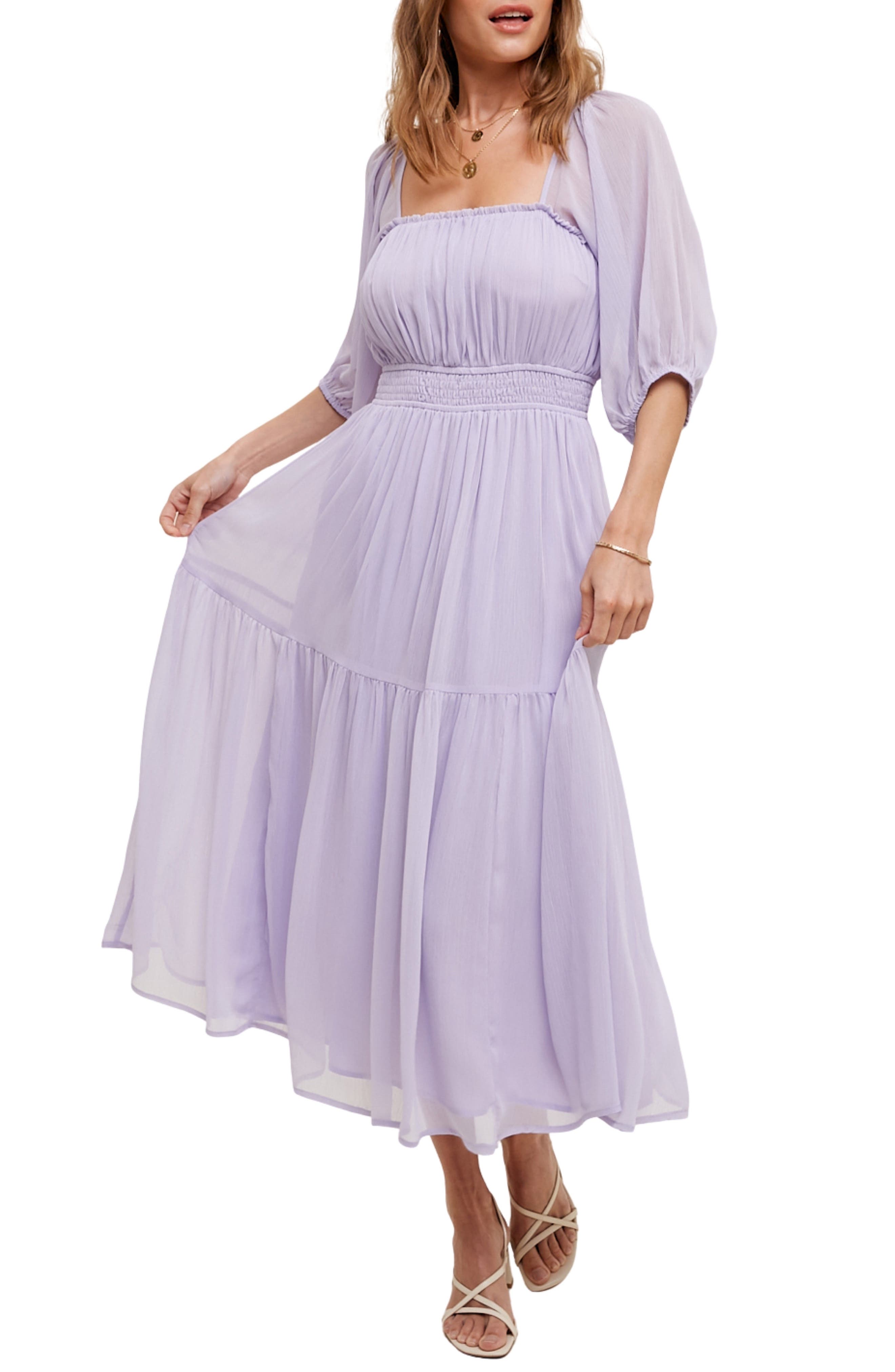 Chiffon Tiered Midi Dress