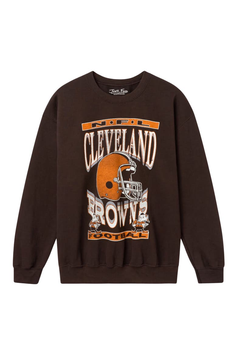 Cleveland Browns Helmet Crewneck Sweatshirt, Main, color, DARK BROWN