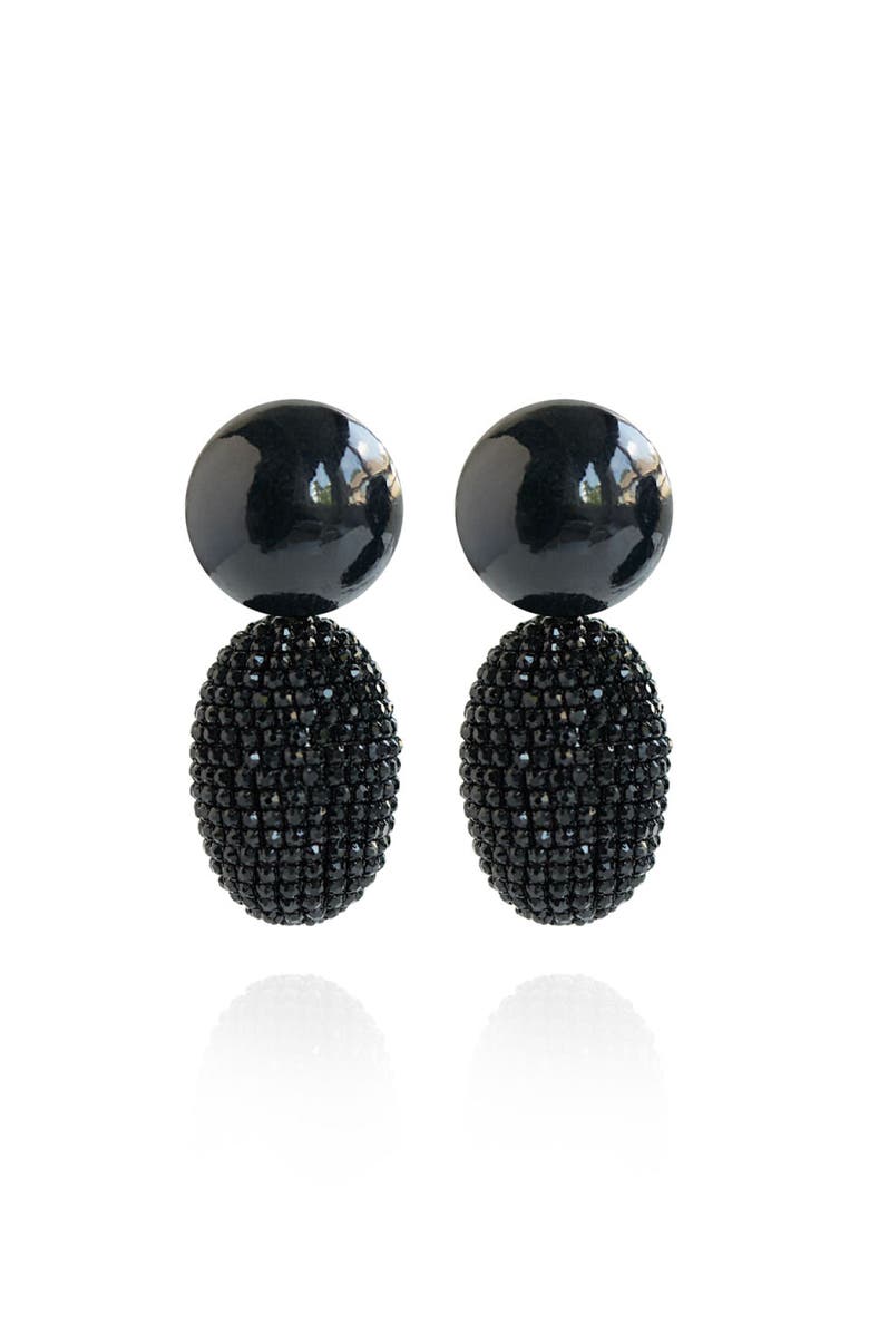 Saulė Label Selena Clip-On Earrings, Main, color, Onyx Nightfall