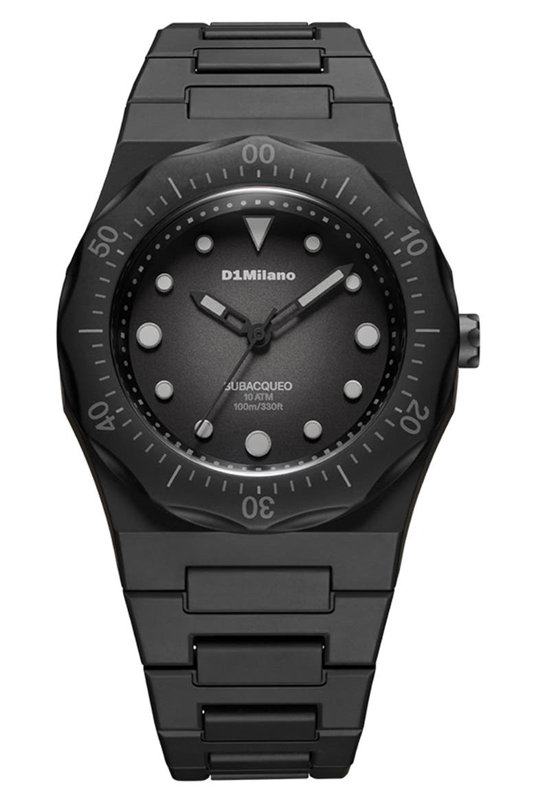 Subacqueo Polycarbonate Bracelet Watch, 40.5mm, Main, color, BLACK