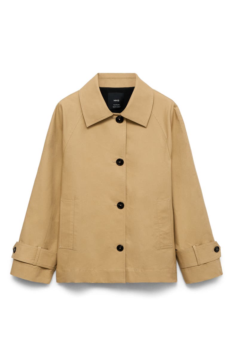 MANGO Crop Cotton Trench Coat, Alternate, color,