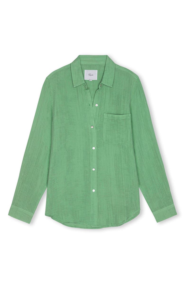 Rails Ellis Organic Cotton Gauze Button-Up Shirt, Alternate, color, Clover