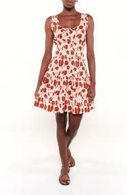 The Lulo Project Victoria Floral Tiered Stretch Cotton Minidress