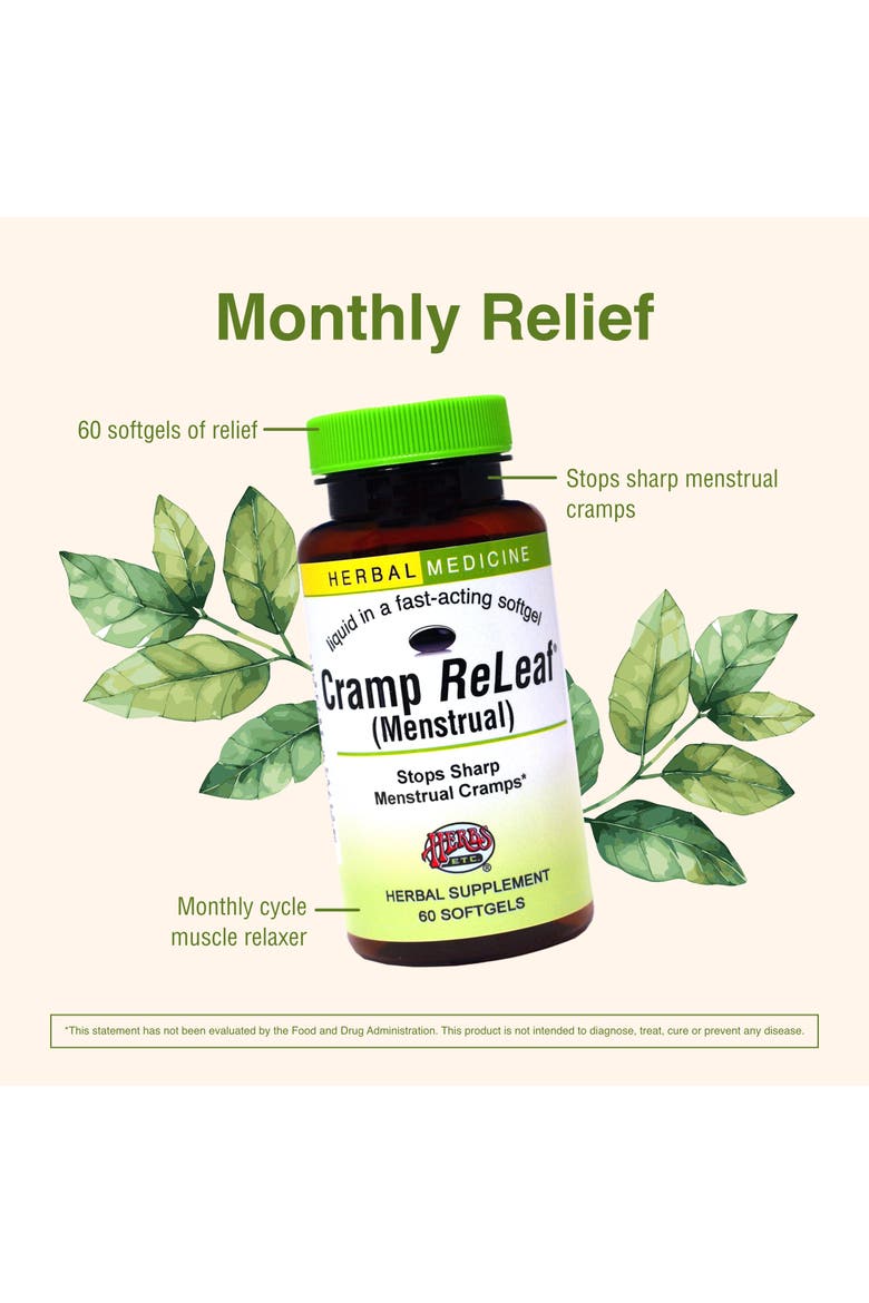 Cramp ReLeaf Menstrual Support Softgels, 60 Count, Alternate, color, No Color