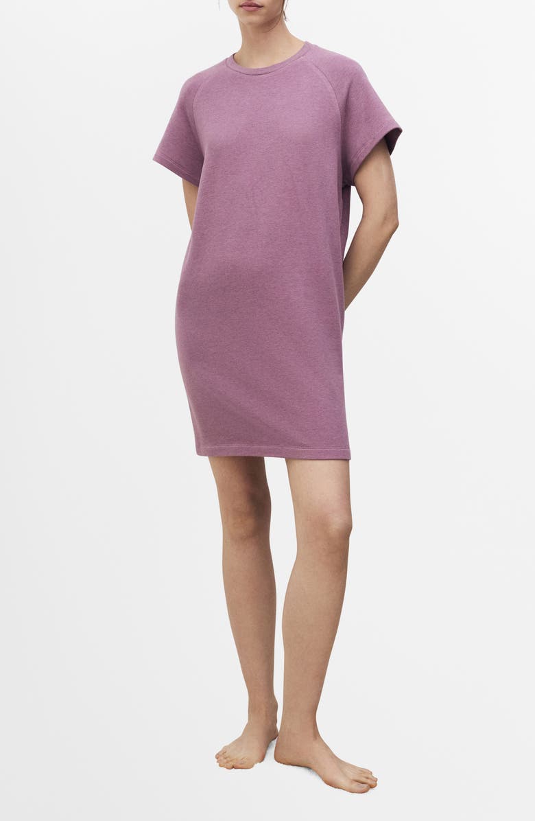 MANGO Heather Fleece Nightgown, Main, color, 