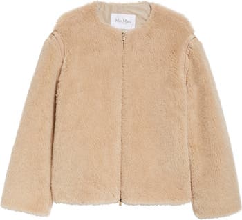 ◆MAX MARA 24SS◆ PANNO ウール ジャケット / Beige ◆ Max Mara Panno Alpaca, Virgin Wool & Silk Fleece Zip Jacket