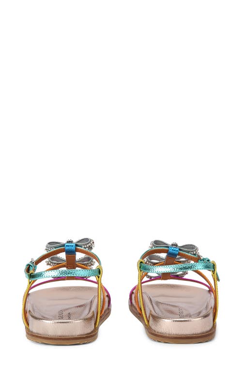 Kurt Geiger London Pierra Micro Bow Ankle Strap Sandal In Metallic Multi