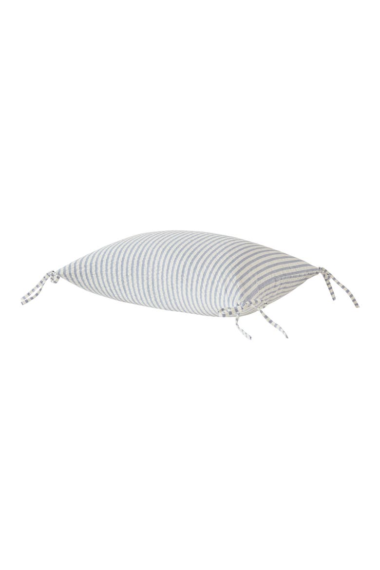 Seersucker Bow Pillow, Alternate, color, BLUE/ WHITE