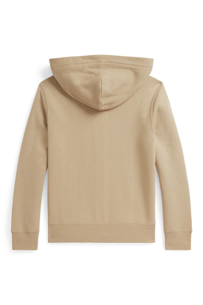 Kids' Full Zip Fleece Hoodie, Alternate, color, CLASSIC KHAKI/ C8167