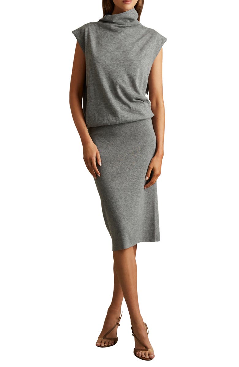 Reiss Hester Wool & Cashmere Blend Sweater Dress, Main, color, Grey