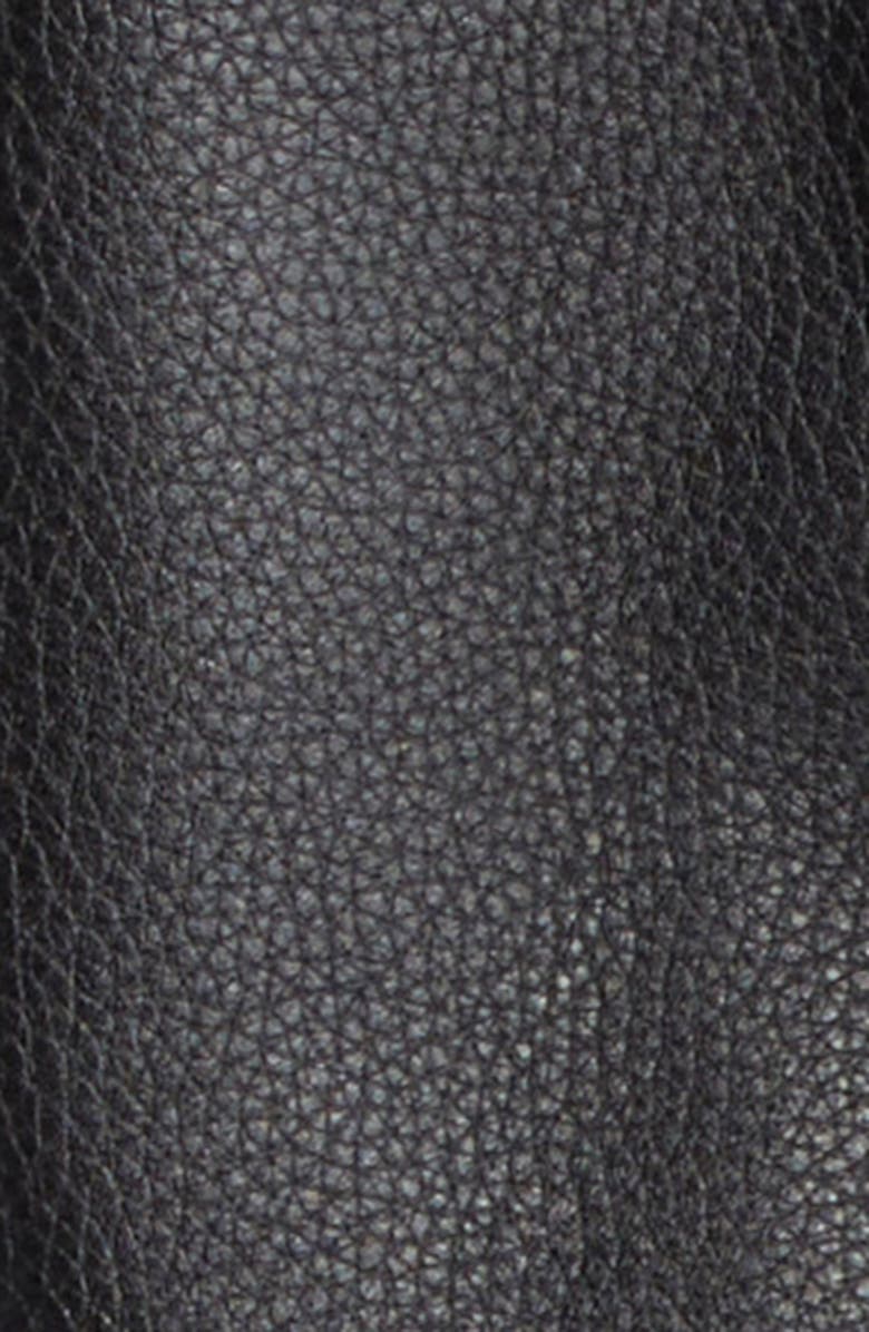 AMIRI Colorblock Staggered Logo Leather Jacket, Alternate, color, Black