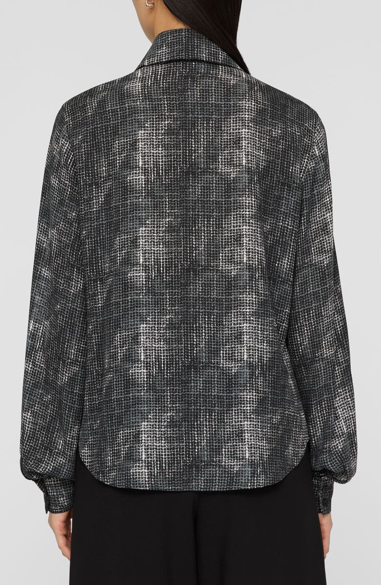Lafayette 148 New York Hidden Placket Silk Top, Alternate, color, Black Multi