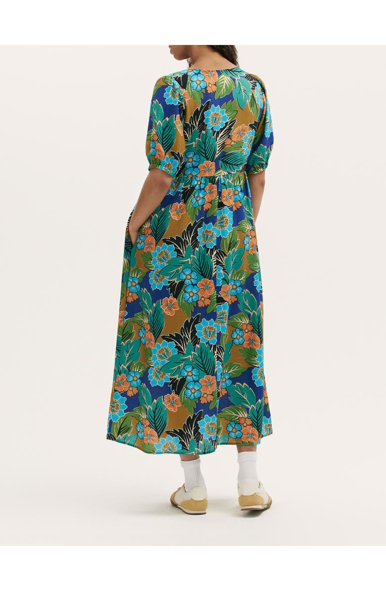 Finery London Logan Floral Midi Dress, Alternate, color, Green Floral