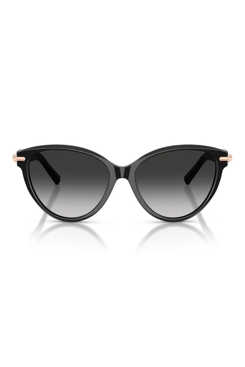 56mm Cat Eye Sunglasses, Main, color, BLACK / GREY GRADIENT