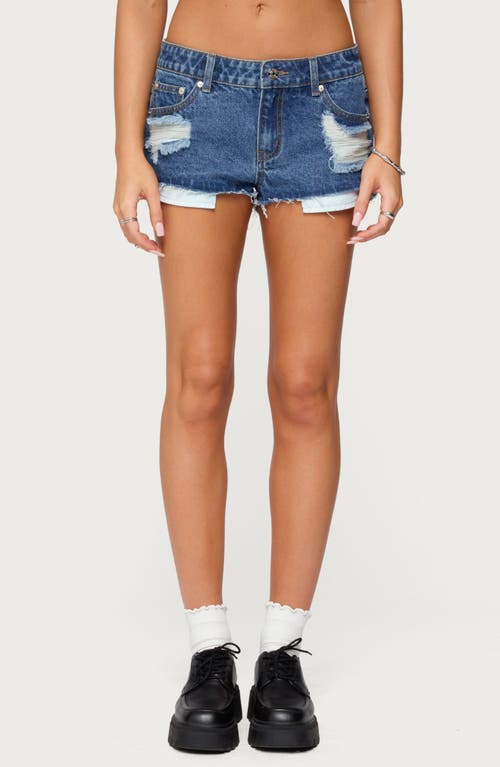 Edikted Devin Low Rise Micro Denim Cutoff Shorts