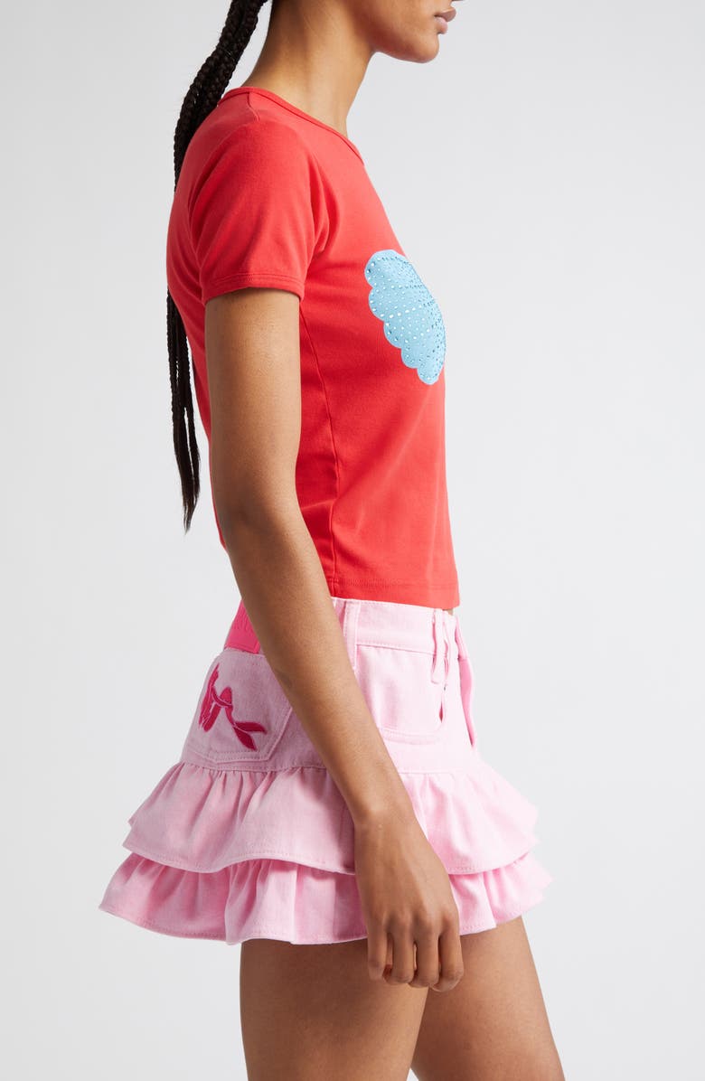 Marshall Columbia x Disney 'The Little Mermaid' Rhinestone Seashell Cotton Baby Tee, Alternate, color, Red