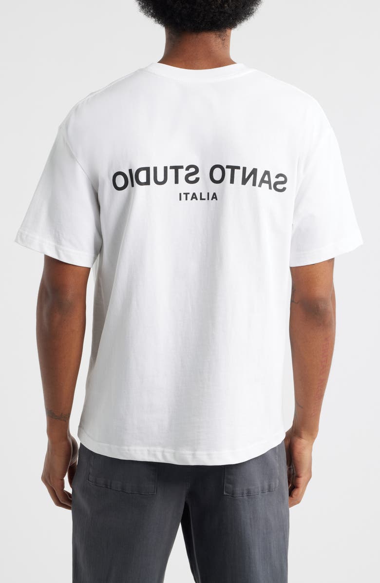 SANTO STUDIO Cotton T-Shirt, Alternate, color, White