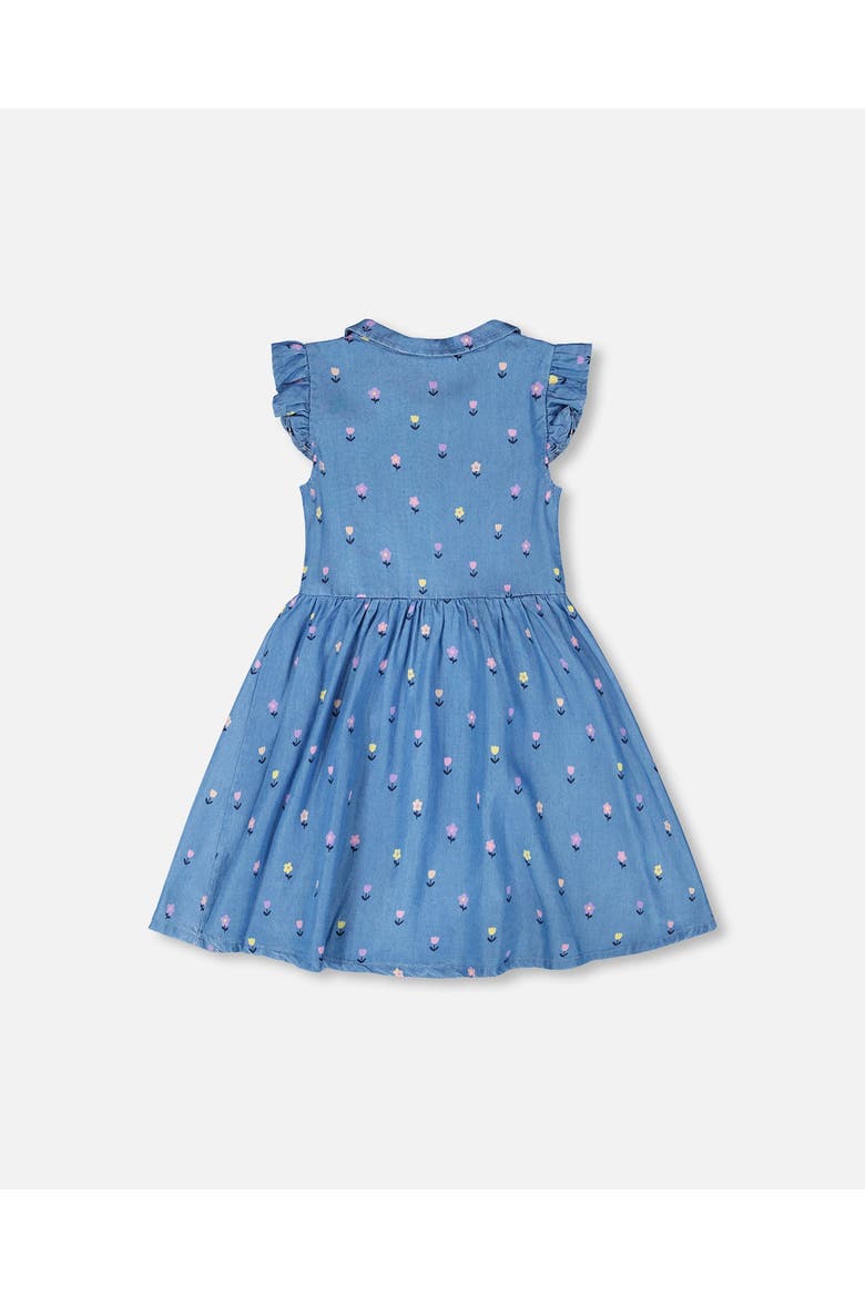 Sleeveless Flower Button Down Dress, Alternate, color, Blue Floral Print
