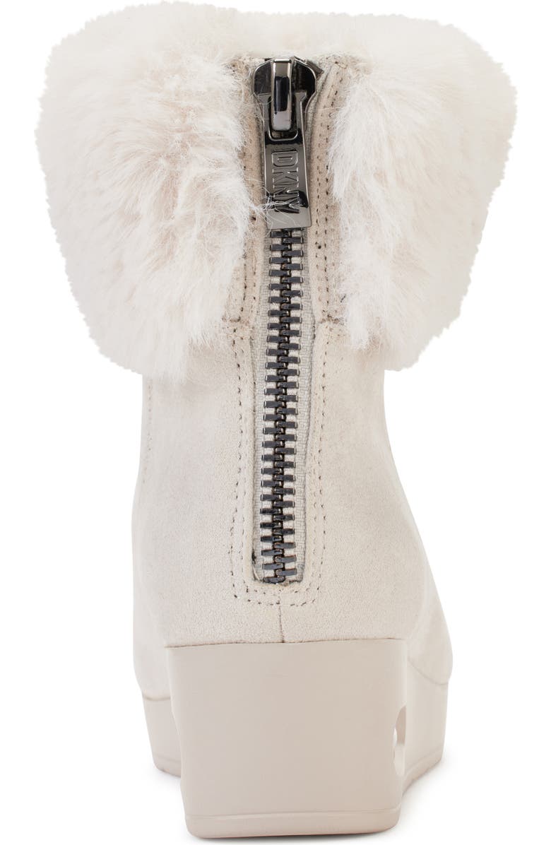 DKNY Faux Fur Wedge Bootie, Alternate, color,