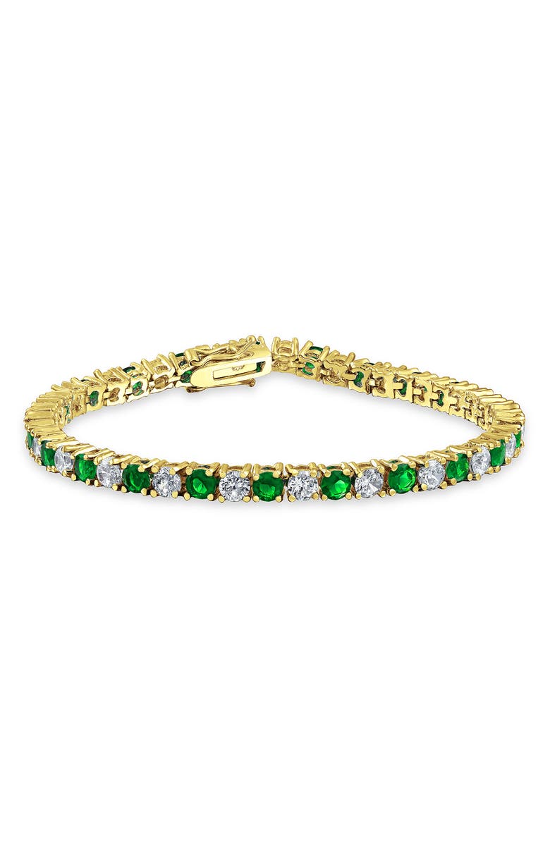 BLING JEWELRY CZ Tennis Bracelet, Main, color, Green