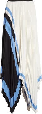 Proenza Schouler Emilia Abstract Print Pleated Asymmetric Skirt