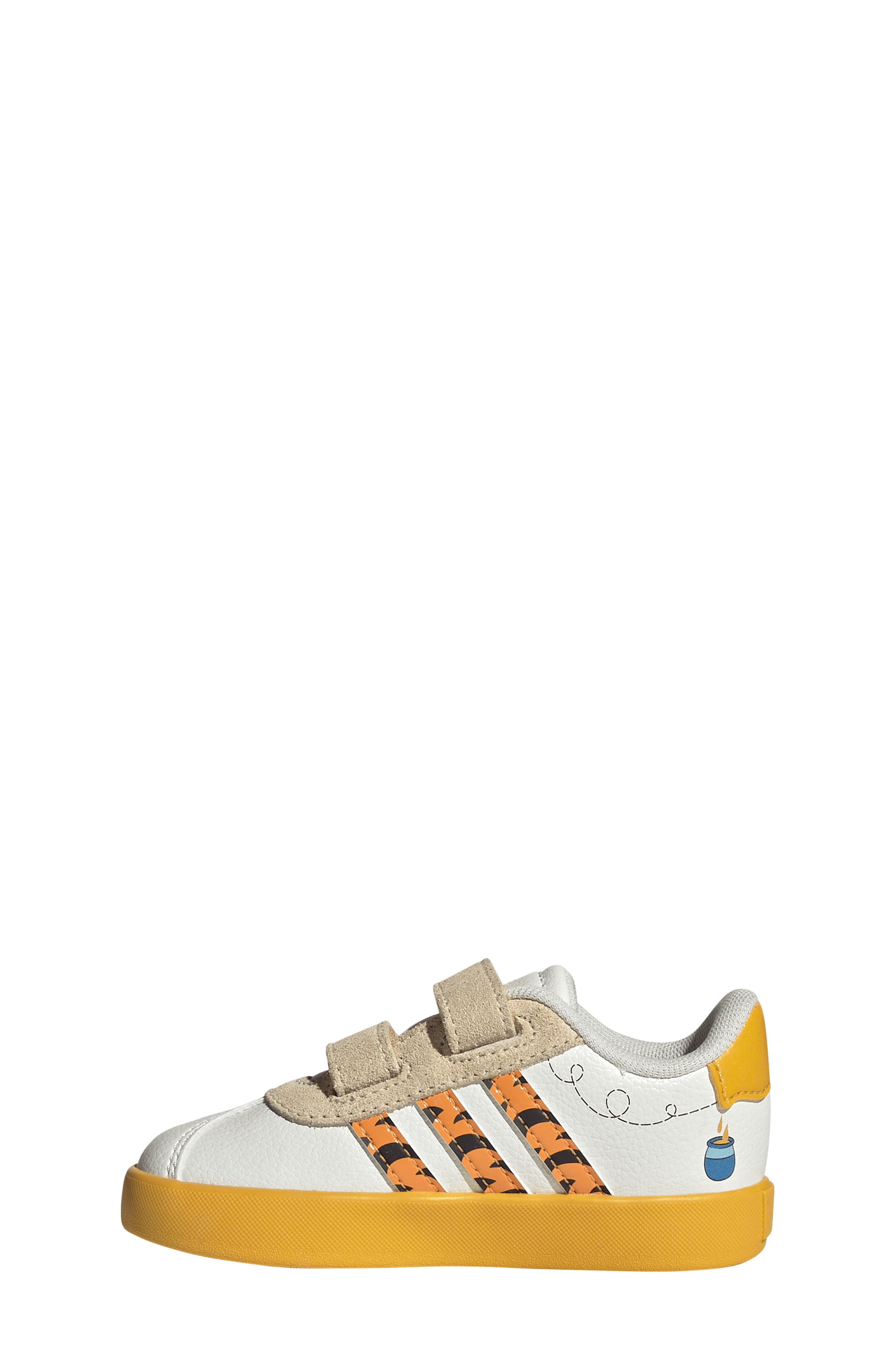 Kids' VL Court Disney® Winnie the Pooh Sneaker, Alternate, color, OFF WHITE/ YELLOW/ BLACK