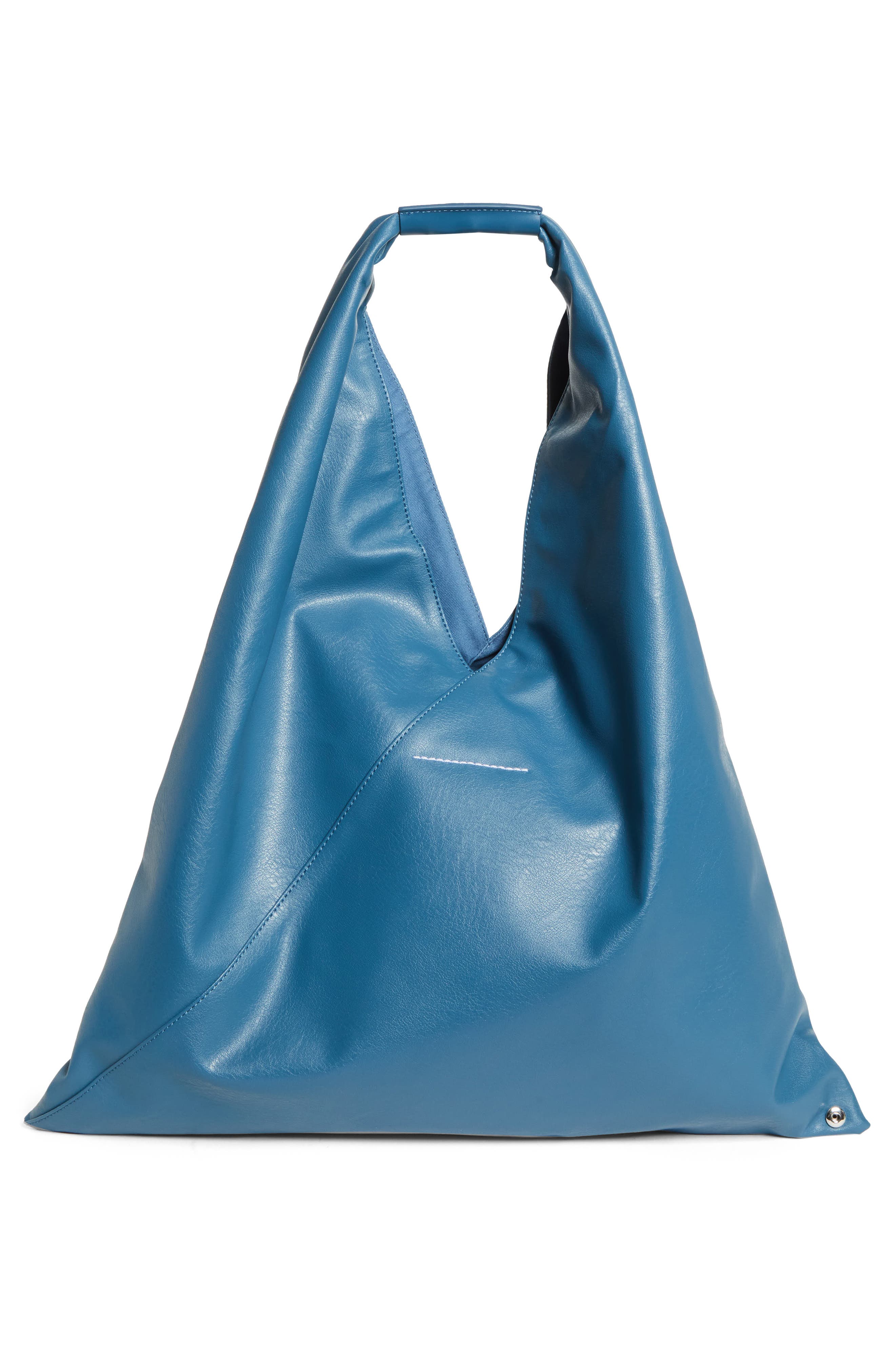 Classic Japanese Faux Leather Tote, Alternate, color, PETROL