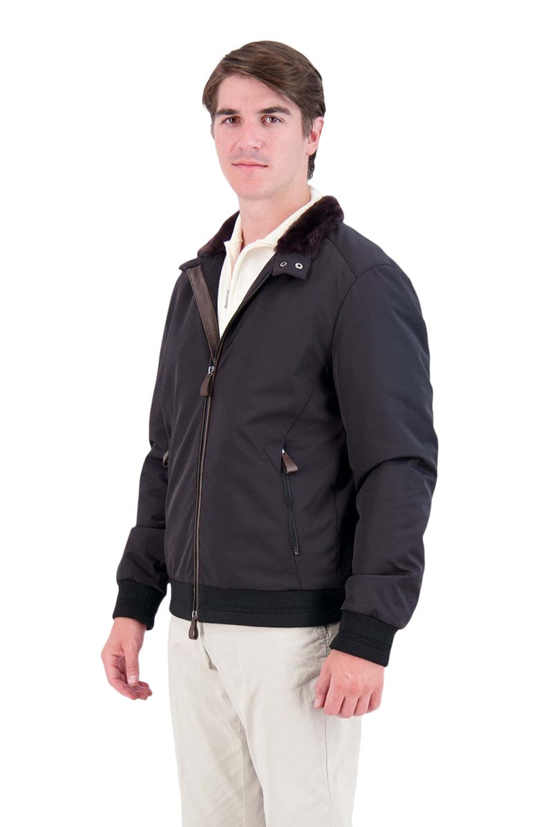 GORSKI Shearling Lamb Zip Jacket, Alternate, color, Black