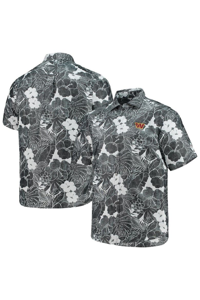 Men's Tommy Bahama Black Washington Commanders Coconut Point Playa Floral IslandZone Button-Up Shirt, Main, color, Black
