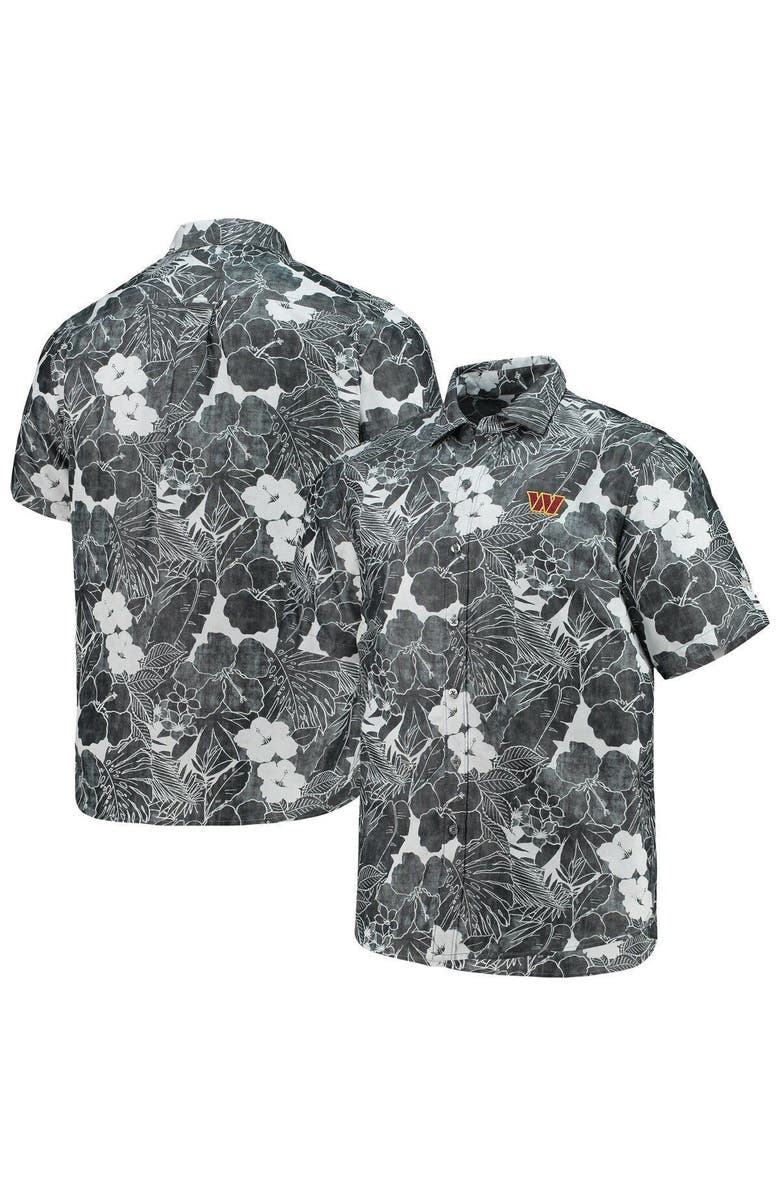 Tommy Bahama Men's Tommy Bahama Black Washington Commanders Coconut Point Playa Floral IslandZone Button-Up Shirt, Main, color, Black
