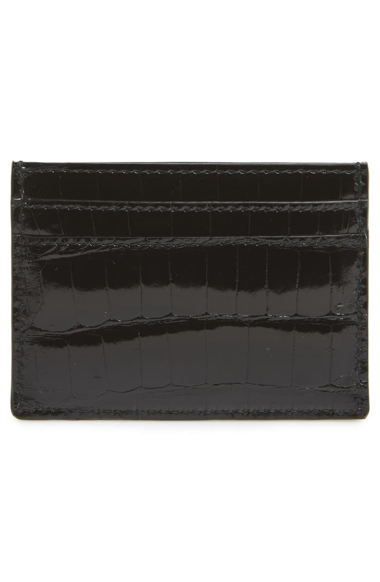 Gucci Genuine Crocodile Card Case, Alternate, color, 