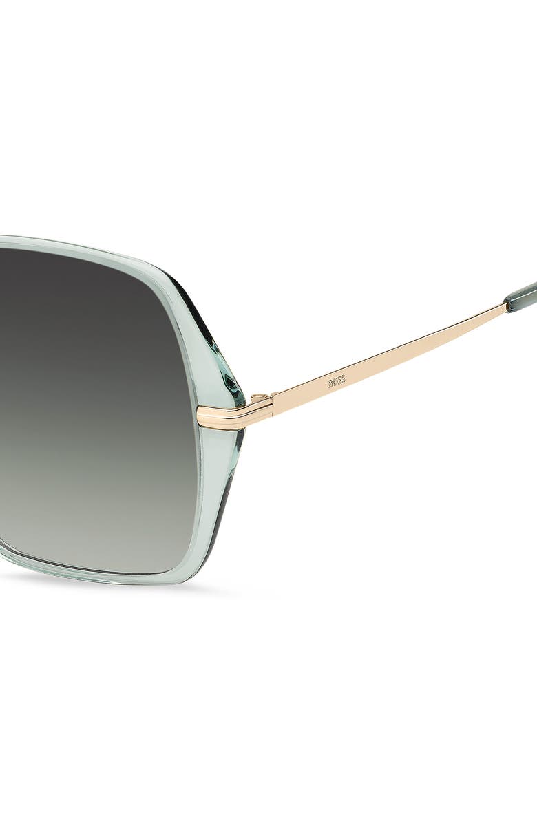 BOSS 57mm Square Sunglasses, Alternate, color, Gold/ Green