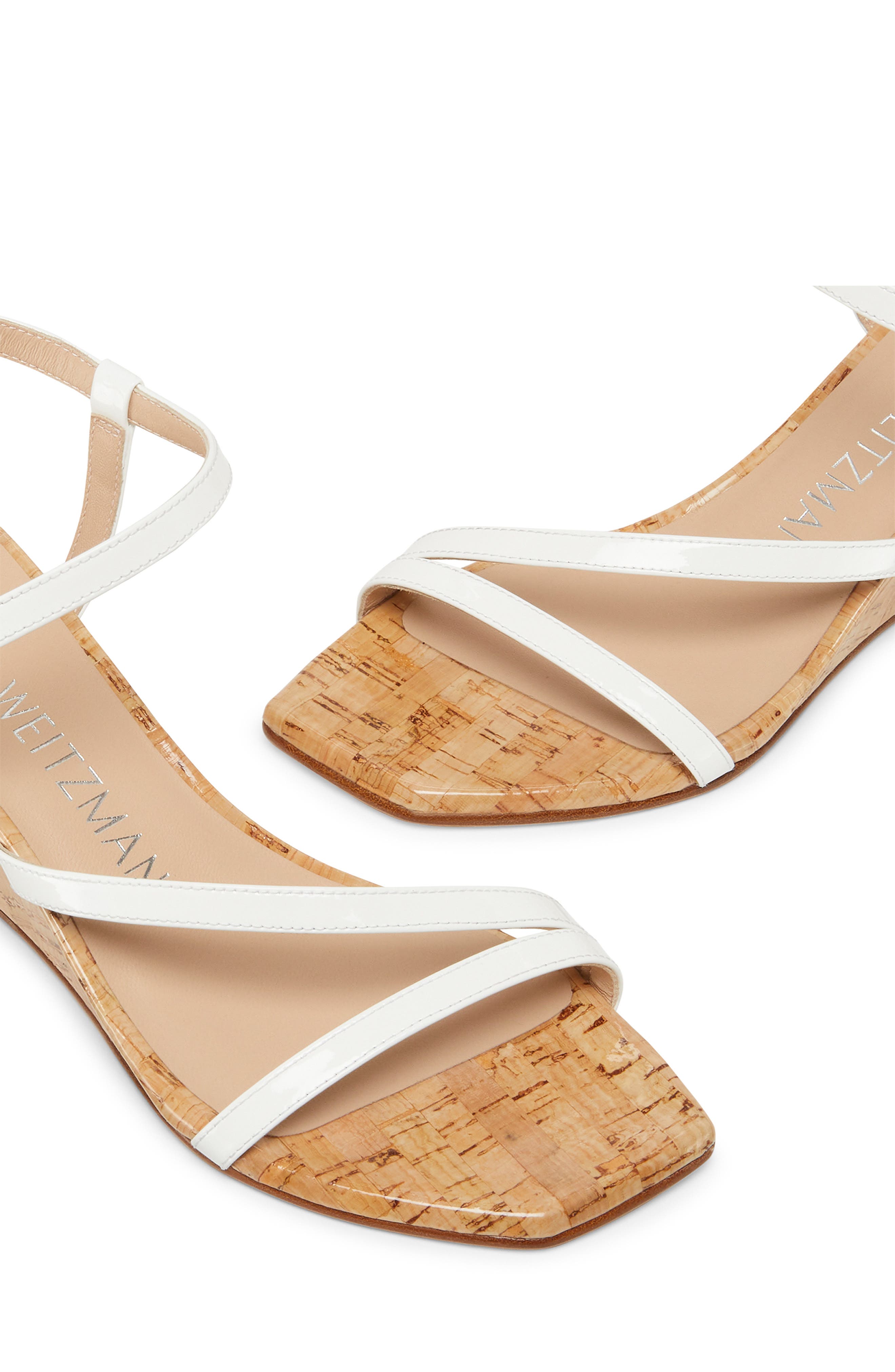 Stuart Weitzman Oasis 50 Wedge Sandal, Alternate, color, White.