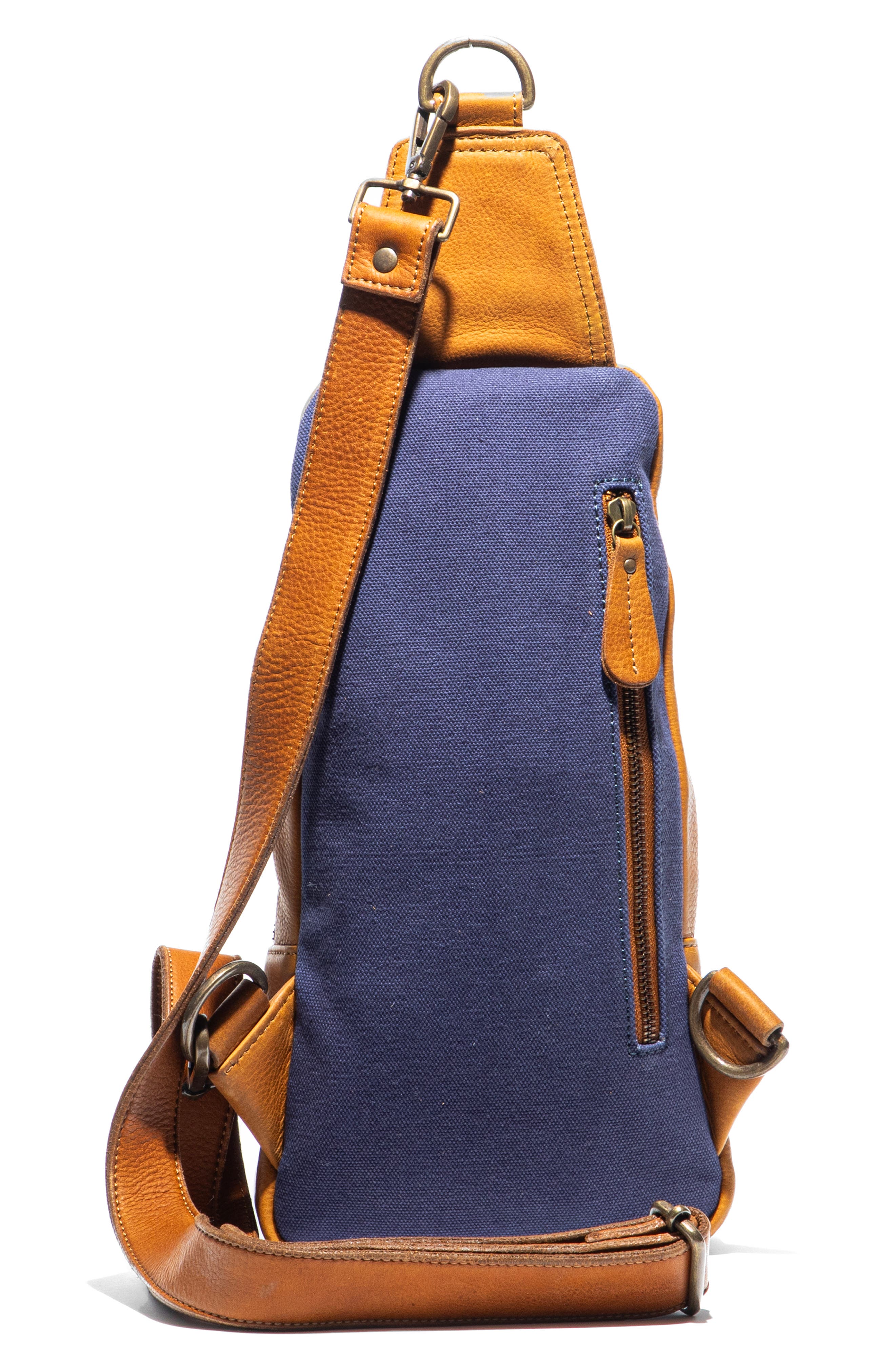 Zip Around Leather Sling Bag, Alternate, color, TAN