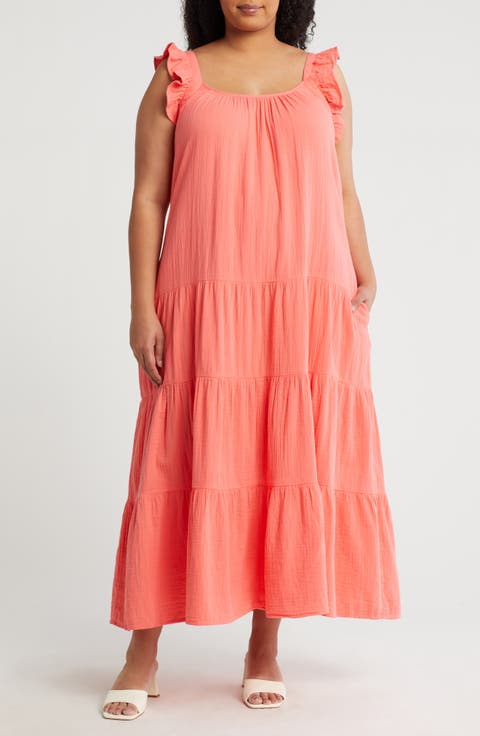 Ruffle Strap Maxi Dress (Plus)