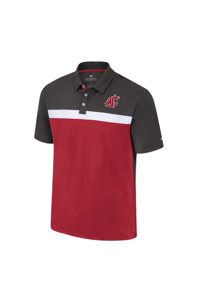 Men's Colosseum Charcoal Washington State Cougars Two Yutes Polo, Alternate, color, Charcoal
