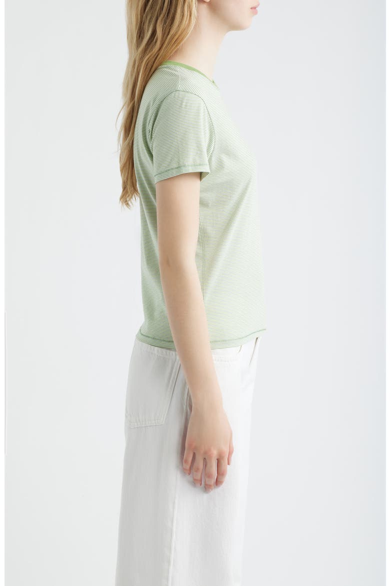 The Stripe Cotton Baby Tee, Alternate, color, JADE GREEN MULTI