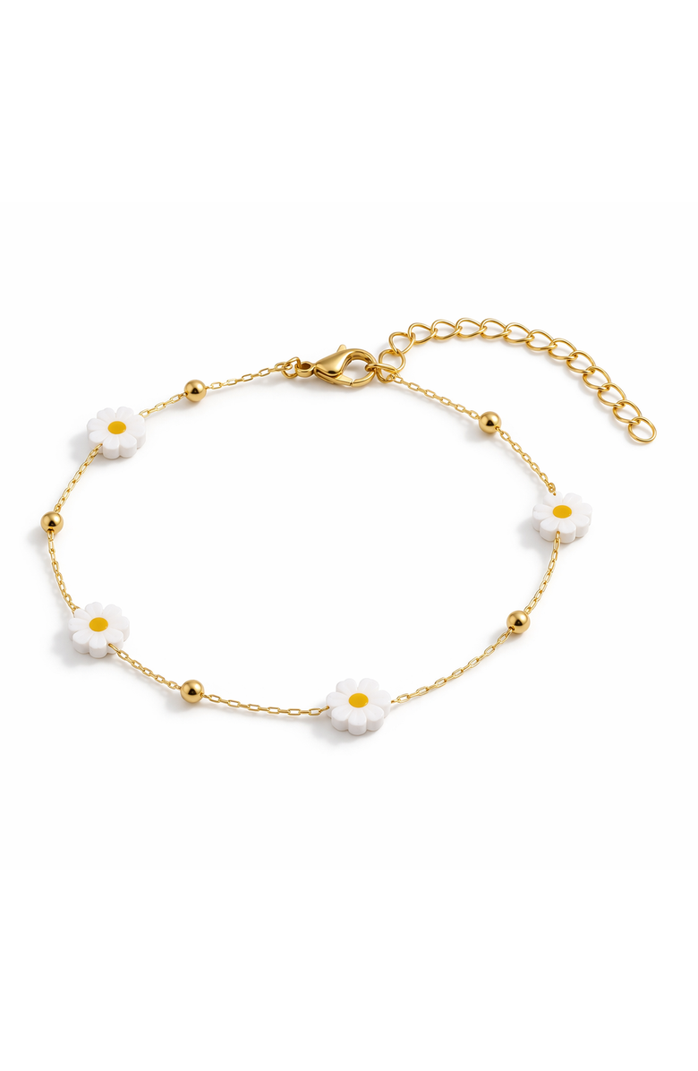 Donatello Gian Gold-Flashed Daisy Chain Bracelet, Main, color, Gold