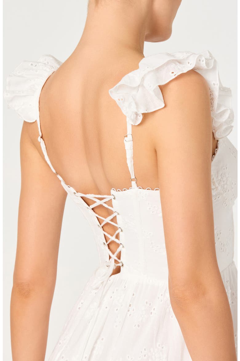 Wedelia Floral Eyelet A-Line Dress, Alternate, color, WHITE