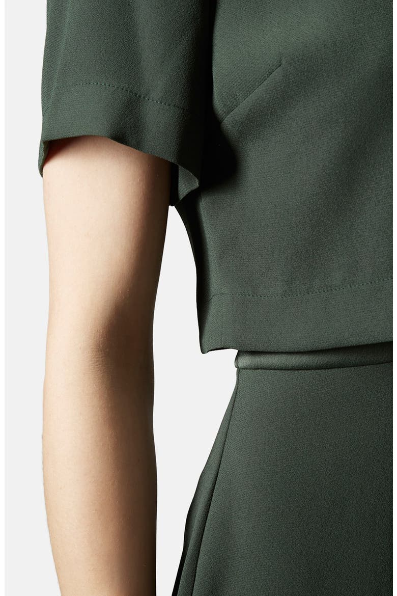 Satin Trim Overlay Dress, Alternate, color, BRIGHT GREEN