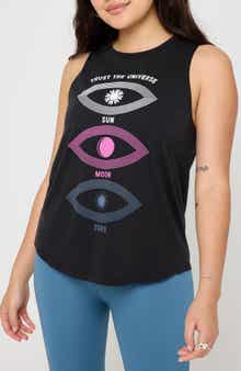 Spiritual Gangster Sun Moon Stars Jade Muscle Tank