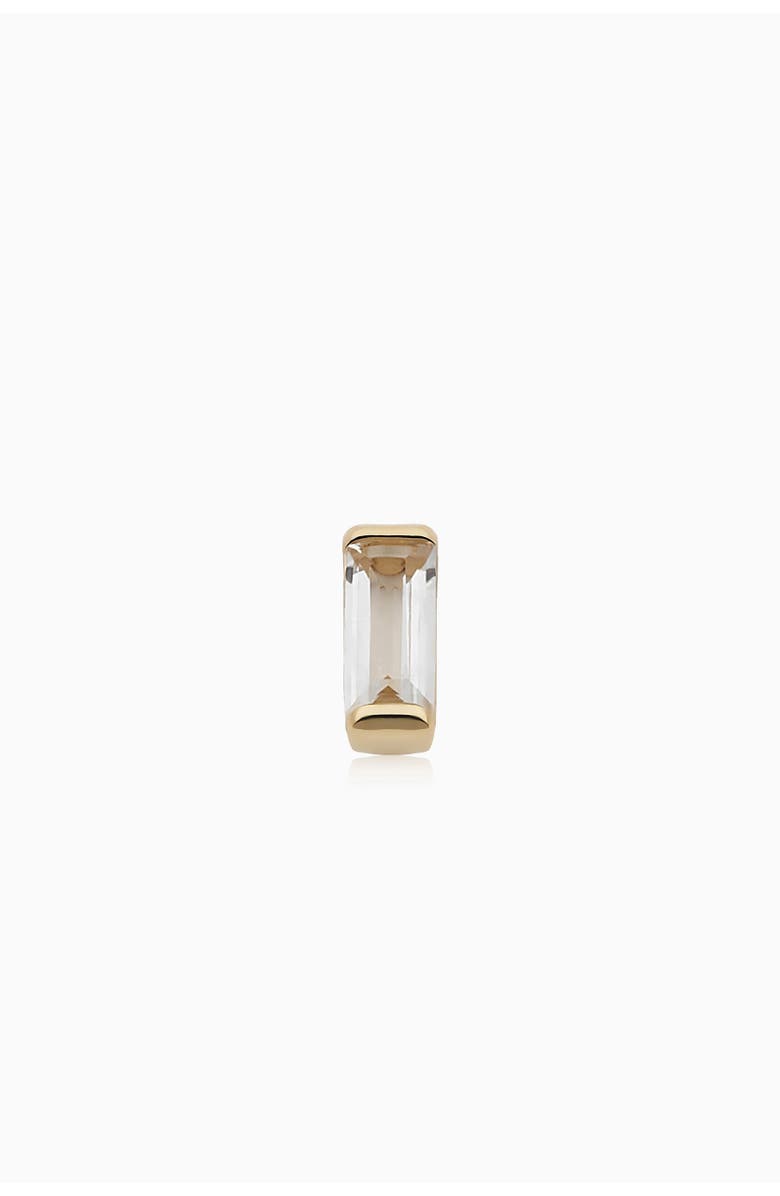 Oradina 14K Gold Fresco Baguette Micro Single Stud, Main, color, Yellow Gold - White Topaz