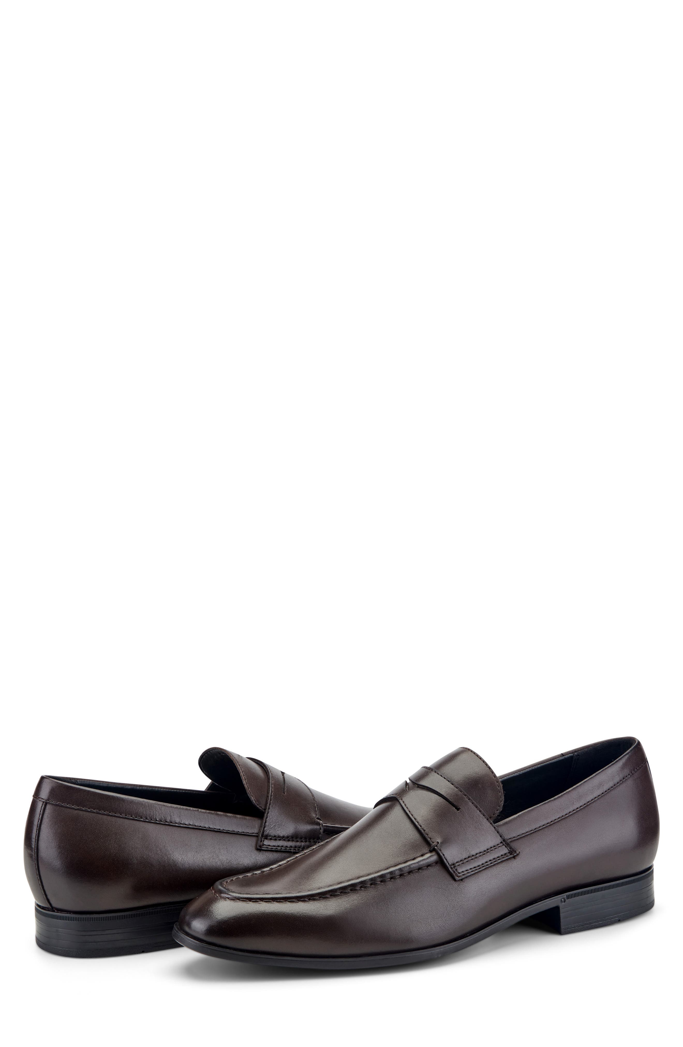 Cory Penny Loafer, Alternate, color, DARK BROWN LEATHER