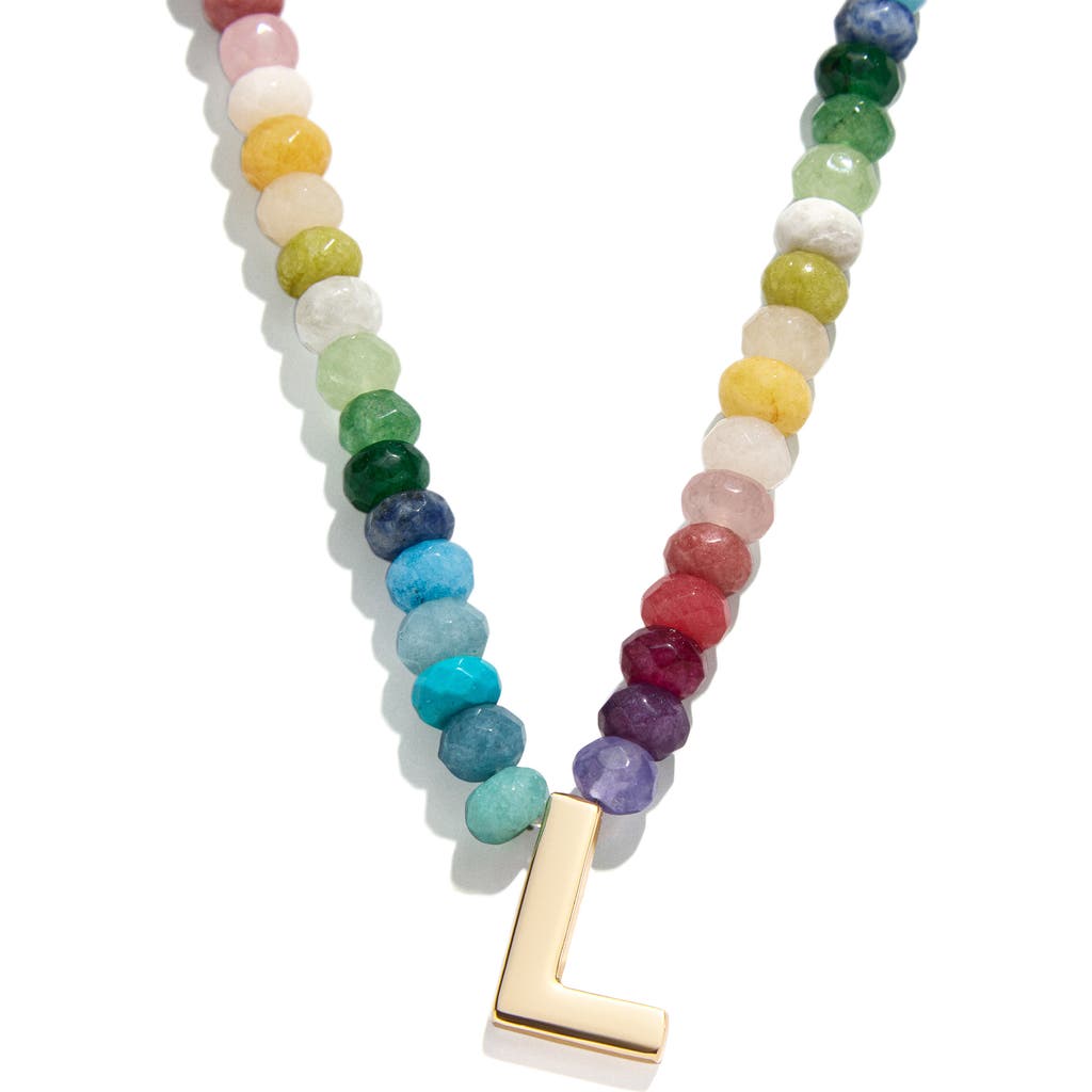 BAUBLEBAR BAUBLEBAR RAINBOW BEADED INITIAL PENDANT NECKLACE