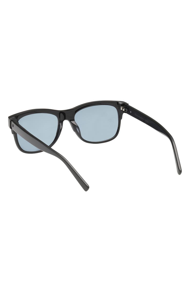 ABERCROMBIE & FITCH 55mm Square Sunglasses, Alternate, color, Shiny Black / Blue Lens