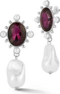 SPHERA MILANO Cubic Zirconia & Faux Pearl Drop Earrings