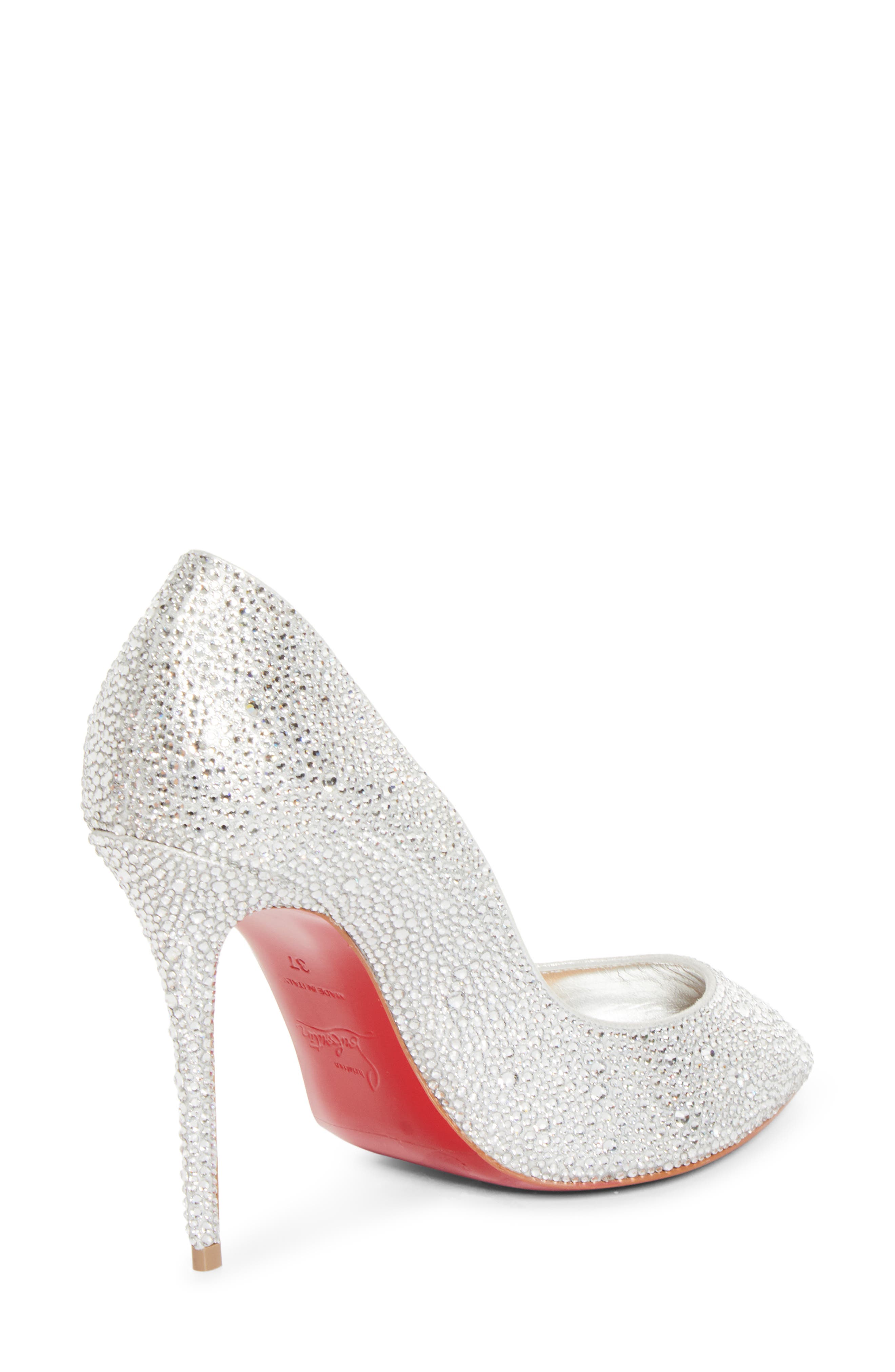 La Pigapeep Strass Leather Pump, Alternate, color, S211 SILVER/ LIN SILVER