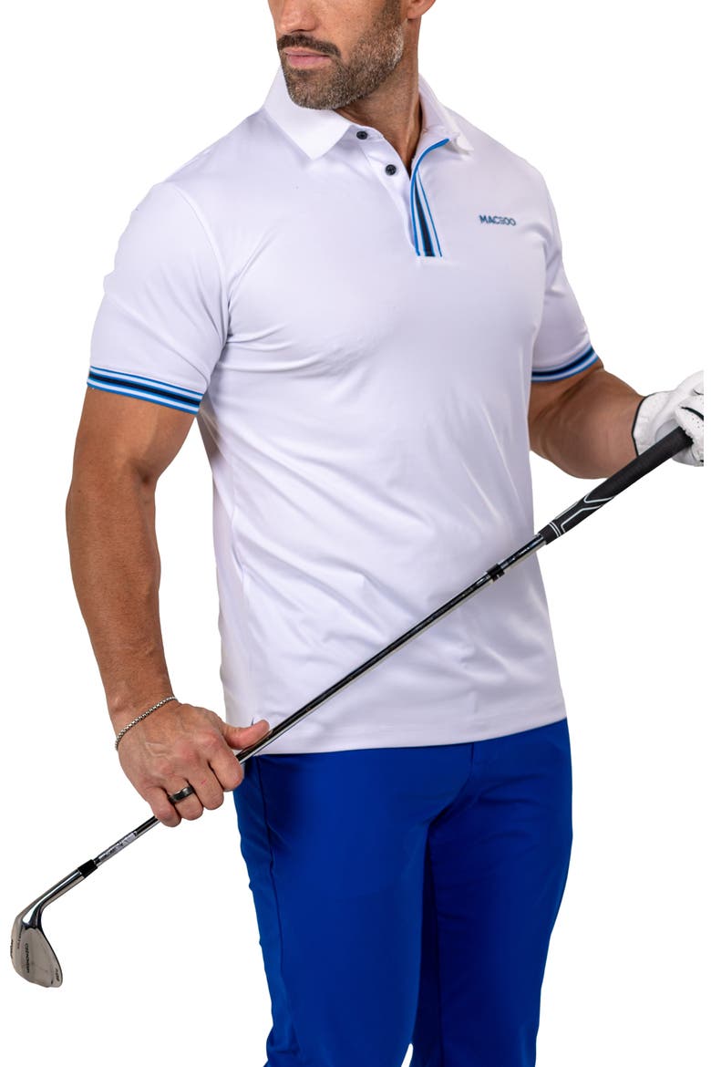 Marthyr0016 White Tipped Golf Polo, Alternate, color, WHITE